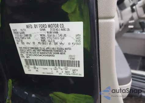 2012 Ford Escape Xlt from USA, damaged, VIN 1FMCU9DG4CKA92652